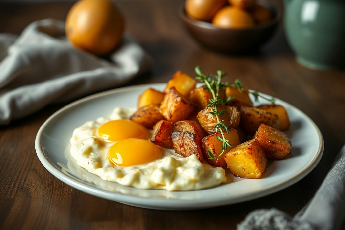 Un piatto semplice e veloce che unisce uova e patate in un abbraccio di sapore, ideale per ogni occasione
